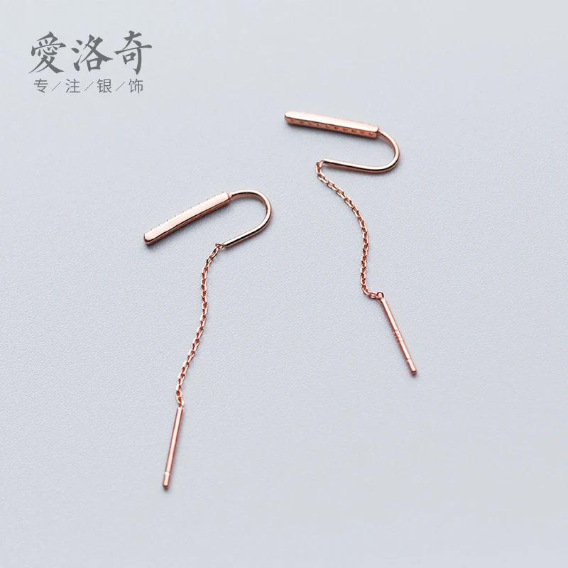 AROCH S925 Серебряная линия для ушей Женский японский Ветер простое слово u-тип