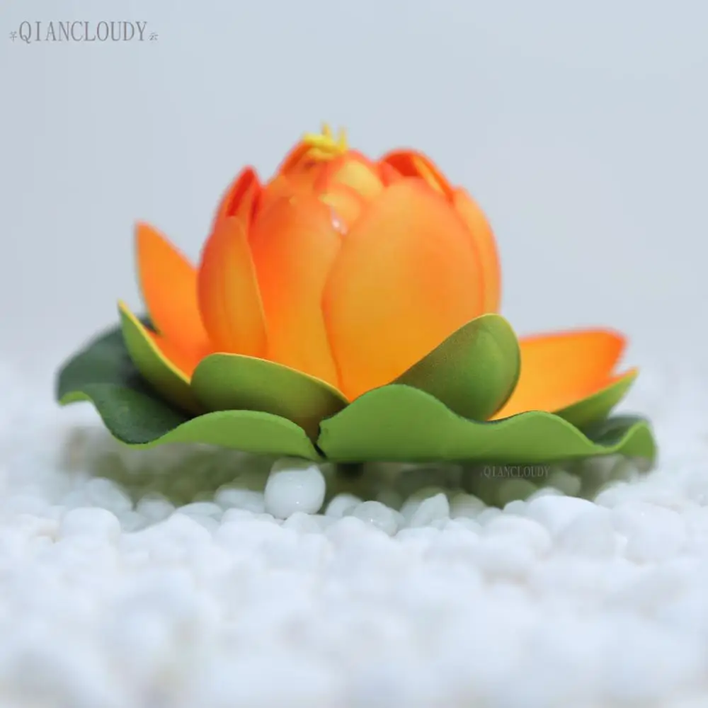 5 шт. оранжевые искусственные цветы для пруда волоконно-оптический Лотос Лилия