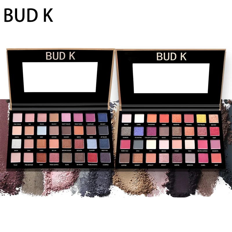 Матовая палитра теней для век BUD K блестящая с бриллиантами радужная матовое