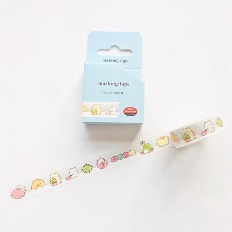 1,5 см тонкий широкий милые Sumikko Gurashi васи лента клейкая лента DIY Скрапбукинг Стикеры этикетка Маскировка для ремесла лента - Цвет: 06