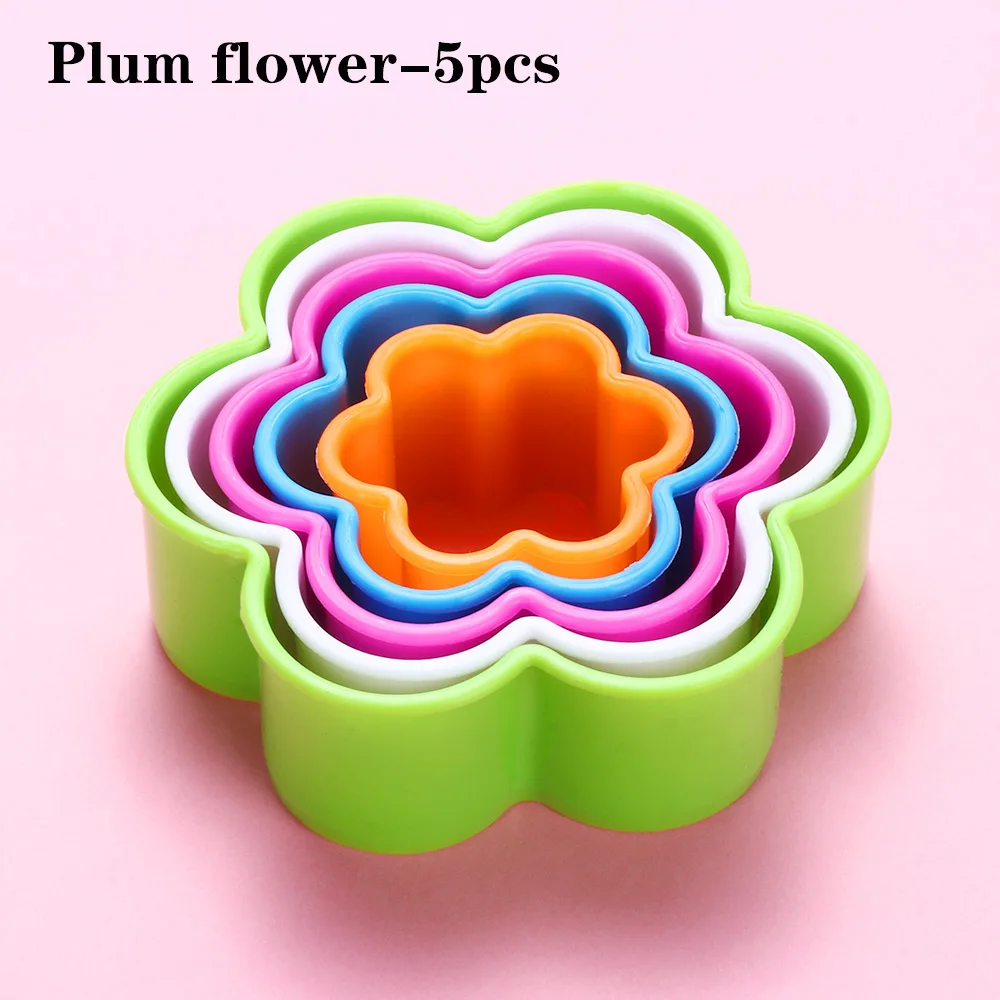 Plum flower-5pcs 1 компл. помадка торт плесень печенье печенья кухня выпечки инструменты Рождество форма дерева пряник Сахар Craft - Цвет: Plum flower-5pcs
