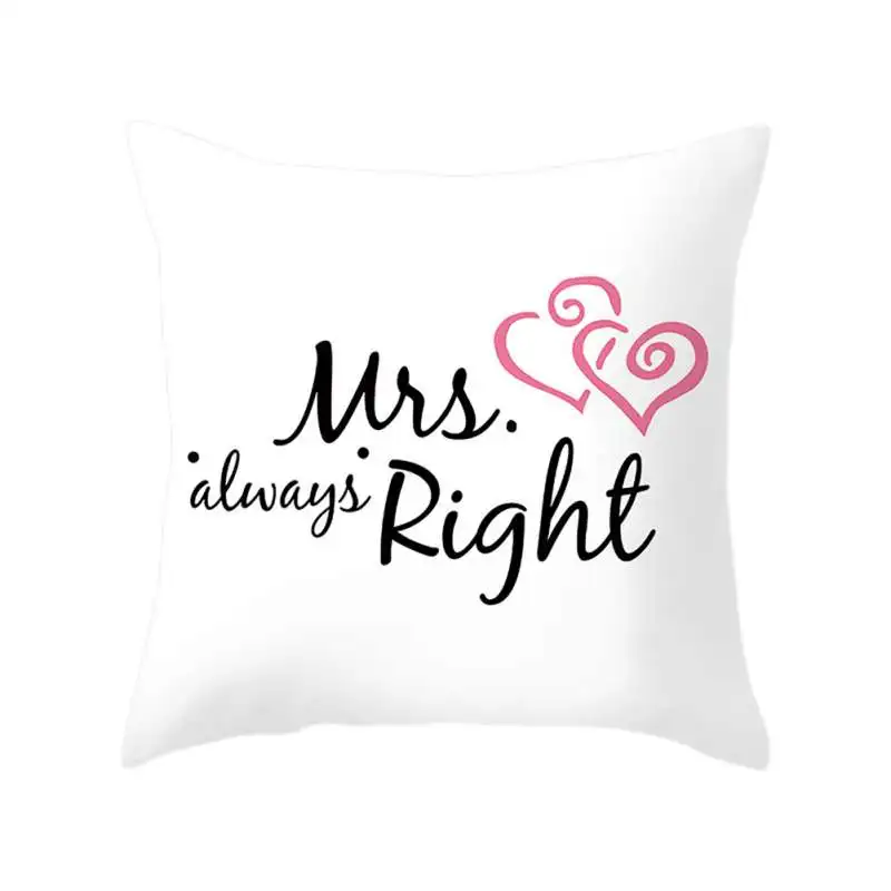 1 шт. креативный мультяшный чехол для подушки с надписью Mr& Mrs Микки Маус Mr Right, чехол для подушки, домашний текстиль, домашний декор, новинка - Цвет: D2