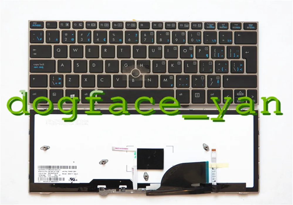 Новая клавиатура для ноутбука HP EliteBook 2170p 2170 с подсветкой 700681-DB1 90.4RL07. T2M T12110700448 |