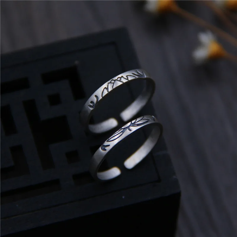 C &amp R 925 пробы серебряные кольца для женщин резной Лотос женское тайское серебро 2