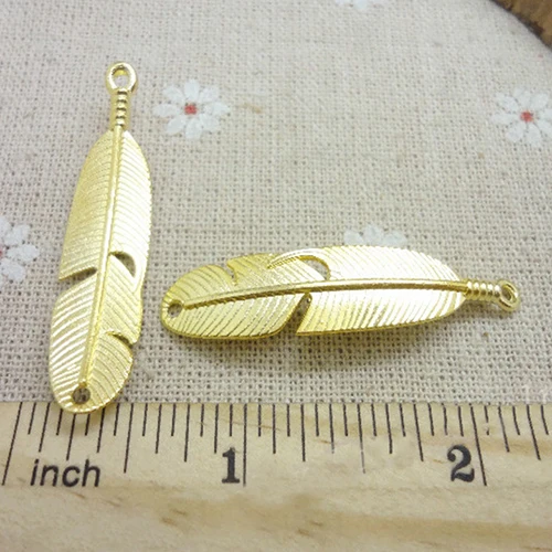 40 шт. 46 мм золотые двойные подвесные листья соединитель поставки металлических