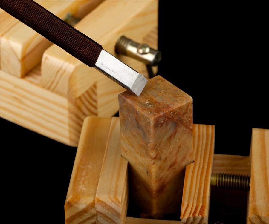 Wooden Seal Bed Carving Stamp for Making Rubber Stone Fixed Tool | Дом и сад