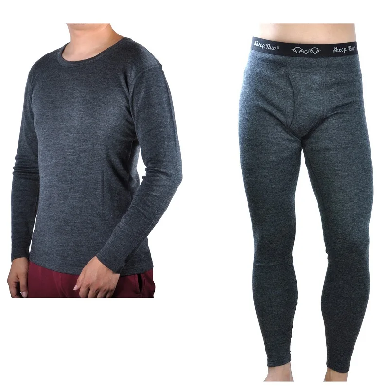 top and this pants Мужская чистая мериносовая шерсть, зимний базовый слой, теплый свитер, нижнее белье, дышащий, средний вес, топы, штаны, комплект нижнего белья - Цвет: top and this pants