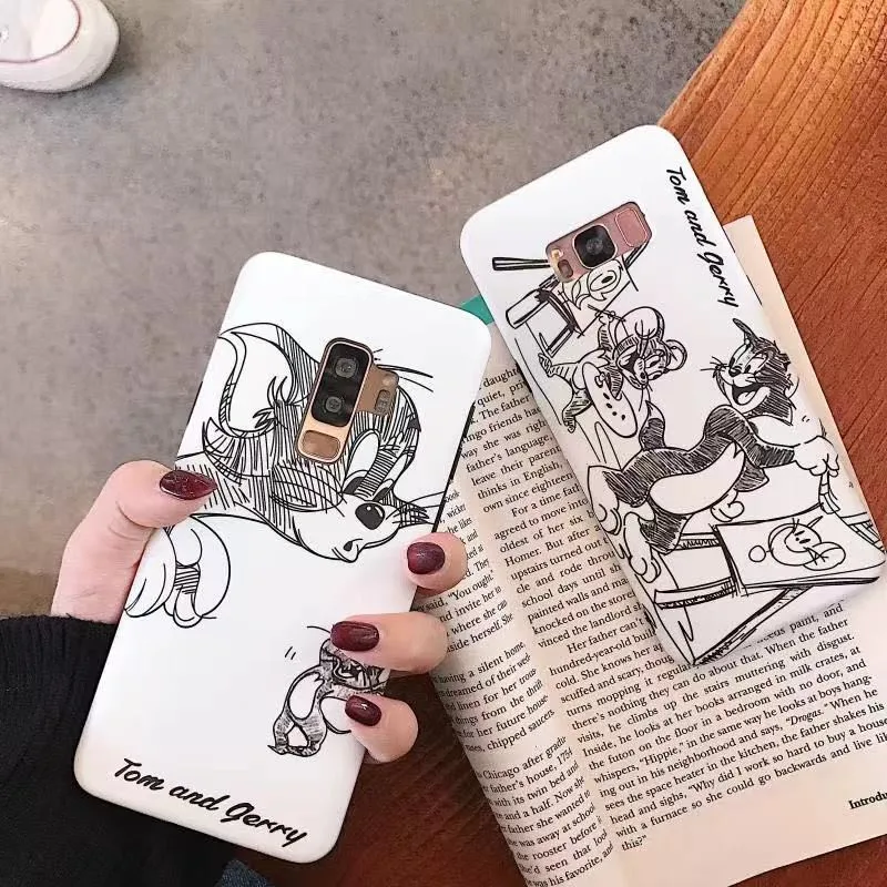 YHBB чехол S Sketch Cat mouse мягкий для samsung Note 8 Note9 милый мультяшный телефона с рисунком в