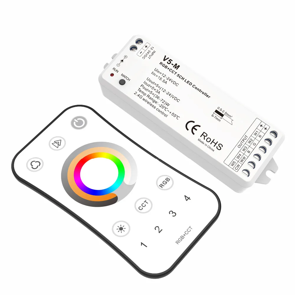 Звуковая активация RGB светодиодный музыкальный контроллер 144 Вт 2 порта выход для RGB изменение цвета светодиодный полосы с пультом дистанционного управления