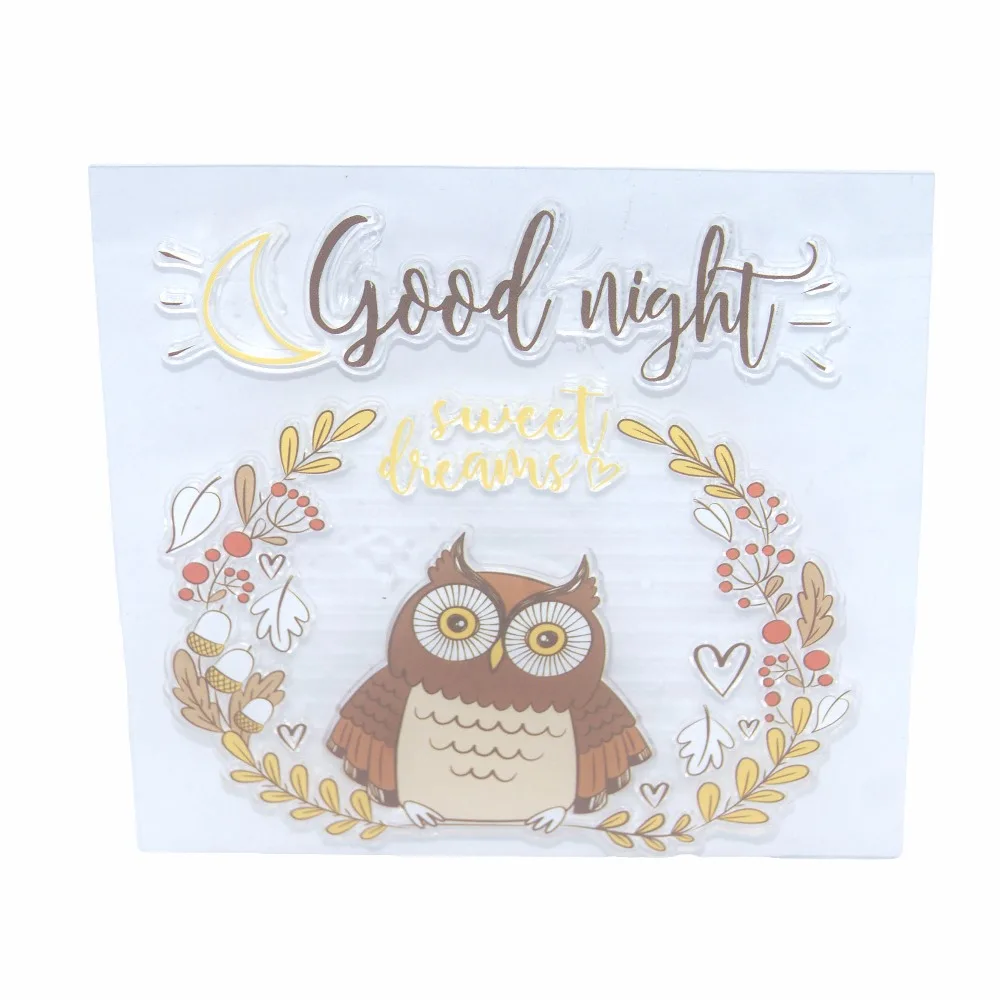 Сова резиновая силиконовые прозрачные штампы для Скрапбукинг тампоны