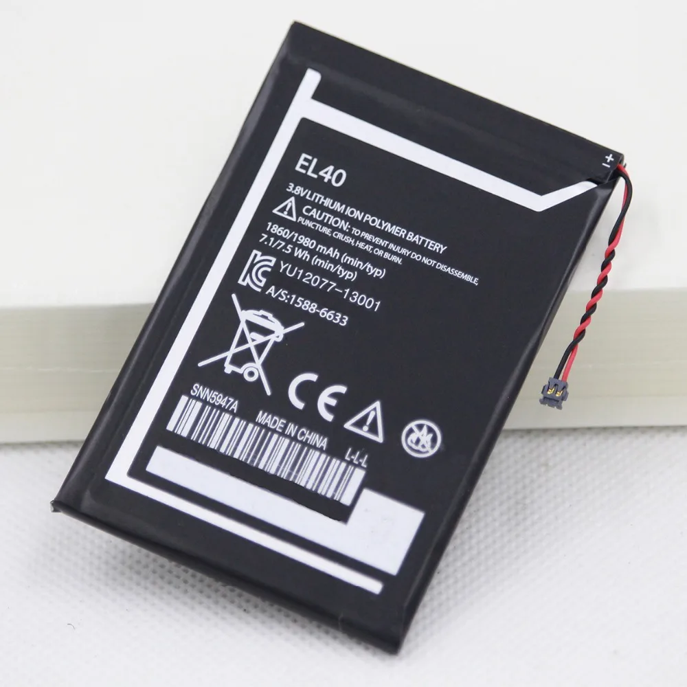 ISUNOO 5 шт./лот 1860 мАч мобильный телефон аккумулятор EL40 для Motorola Moto E XT1019 XT830C XT1021 EL 40