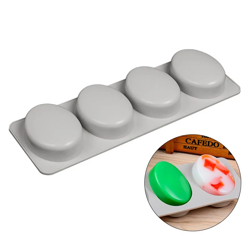 Круглая форма для мыла 4 отверстия инструменты ручного изготовления силиконовая