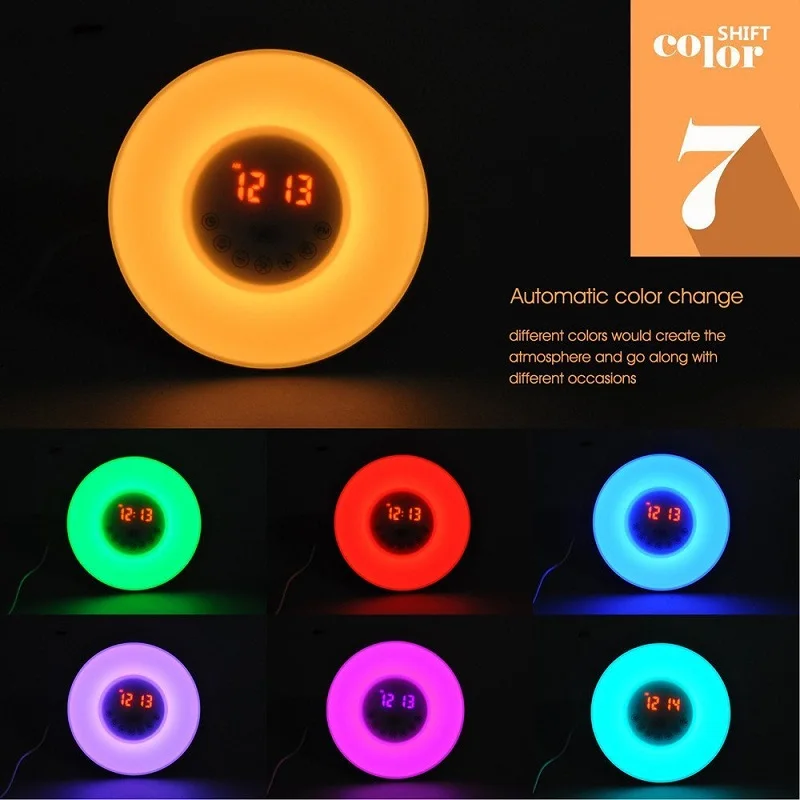 С FM радио Красочный Свет Звук природы в режиме повтора сенсорный датчик цифровой