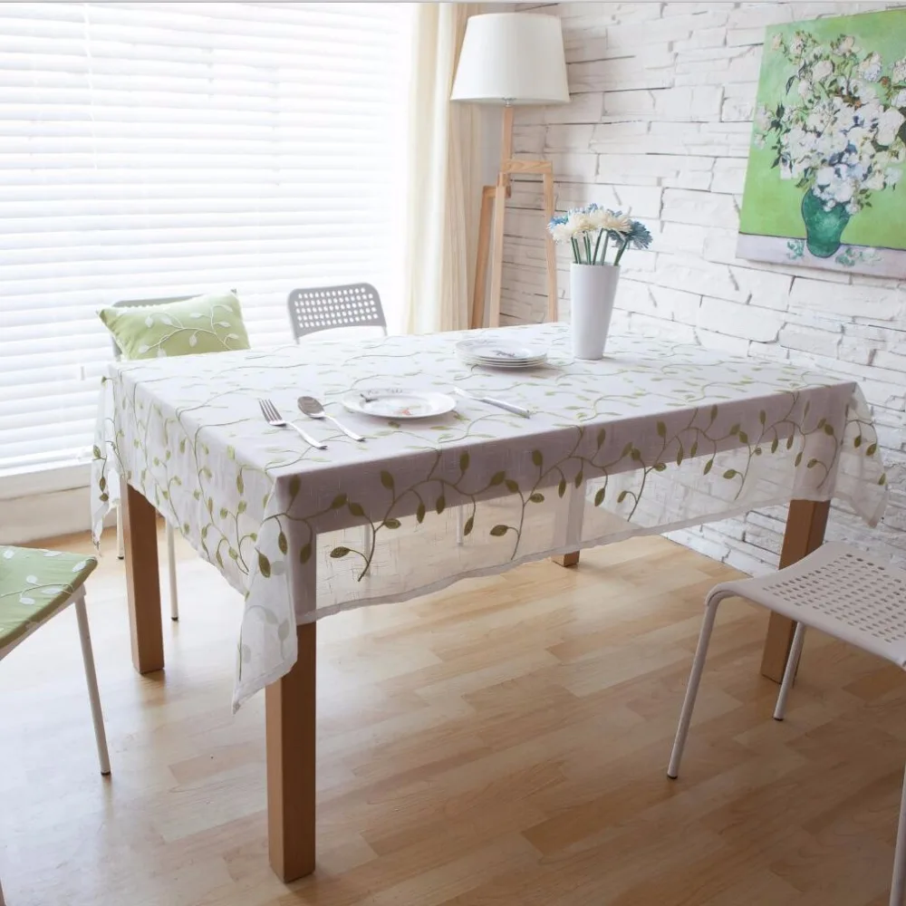 Green Blue White Table Cloth Decoration for Dining Table European Table Cover Rectangle Party Outdoor Washable Elegant Style