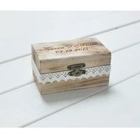 personalized gift rustic wedding ring bearer box custom your names and date engrave wood wedding ring box