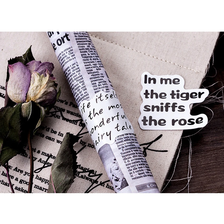 46 шт./упак. простой английский газетные наклейки мини Бумажный Стикер Украшение