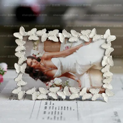 6-дюймовый металлический фоторамка границы бабочка украшения свадебный подарок