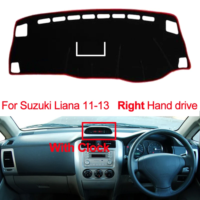 Крышка приборной панели автомобиля Даш коврик для Suzuki Liana 2011 2012 2013 с часами Dashmat Pad