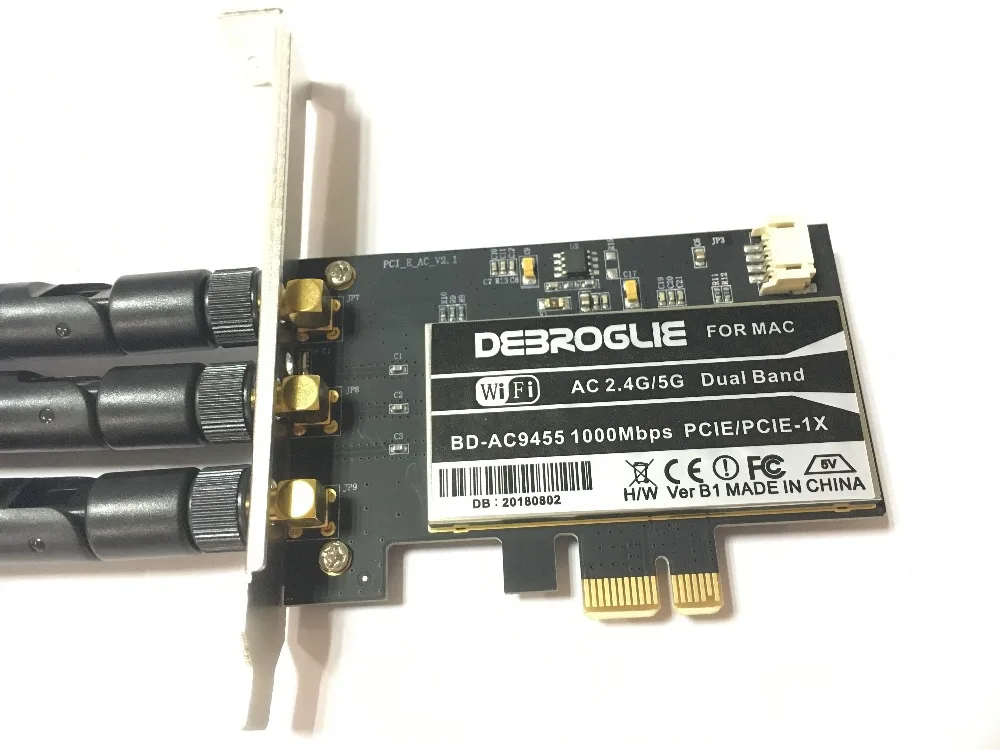 DEBROGLIE 1000 Мбит/с двухдиапазонный 802.11ac Настольный PCI-E Wi-Fi адаптер PCi Express