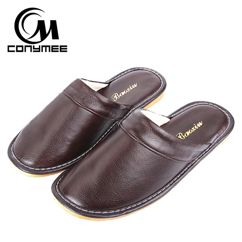 QPT-RUP Light Coffee CONYMEE/зима ; домашние тапочки; стильная женская кожаная обувь; Pantufas; зимняя теплая женская домашняя обувь на плоской подошве; мягкие комнатные тапочки - Цвет: QPT-RUP Light Coffee