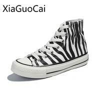 high top womens canvas shoes zebra pattern new style womens casual shoes high top female sneakers