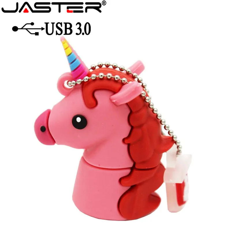 JASTER USB 3,0 мультяшный белый единорог стиль флеш-накопитель реальная емкость Милая лошадь 16 ГБ 32 ГБ 64 ГБ флеш-накопитель Usb флешка