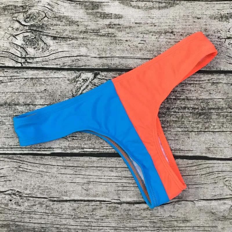 TDFunlive 2019 трусики бикини Винтаж Colorblock для женщин купальники малышек булавки до