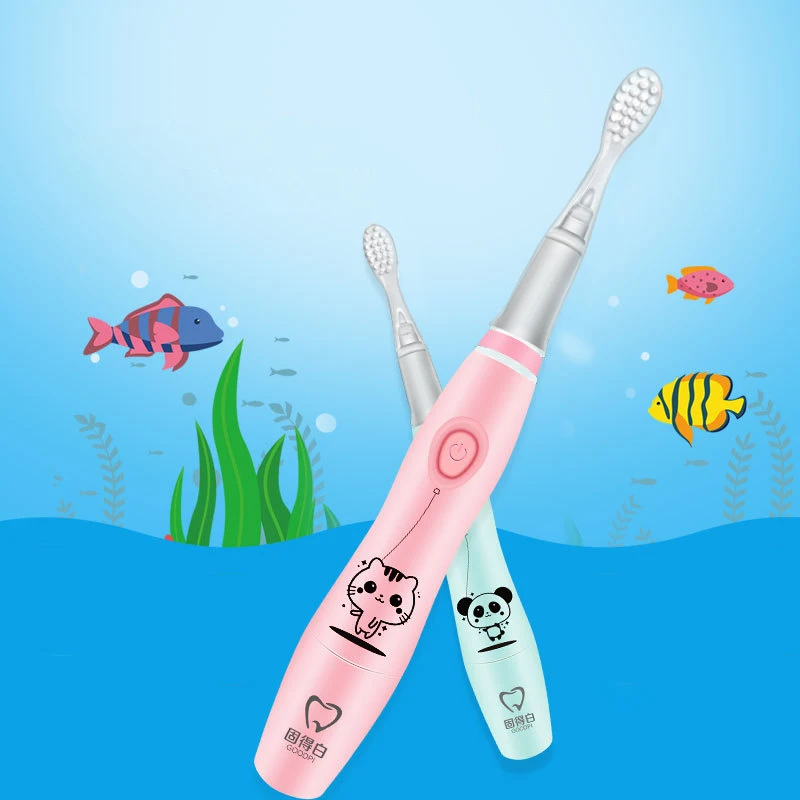 GOODPI Children Cartoon Electric Toothbrush Colorful LED Professional Sonic Waterproof Oral Hygiene Kids Soft Brush | Бытовая техника