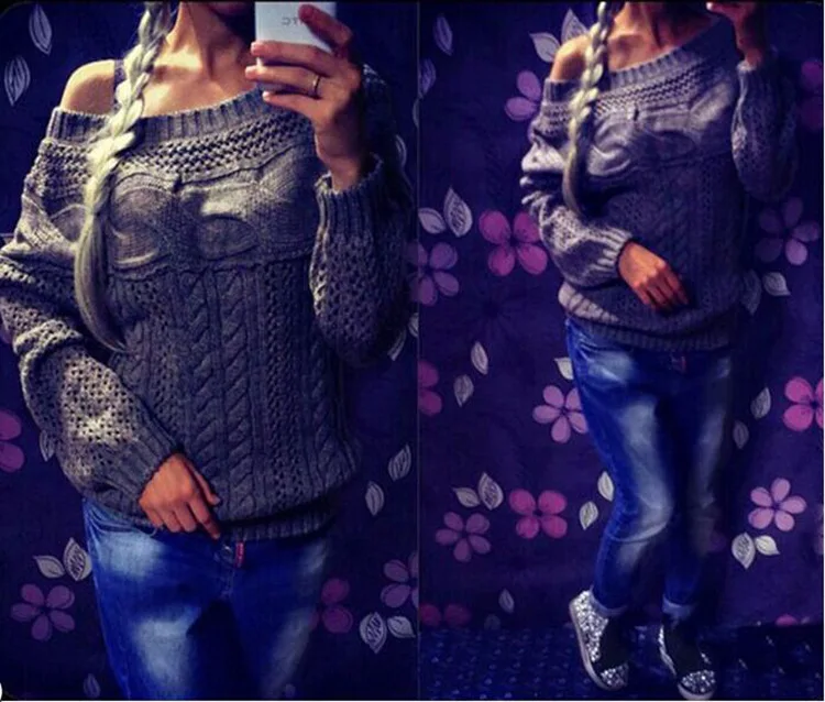 Женские свитера и пуловеры с вырезом лодочкой ажурное пальто Женский однотонный