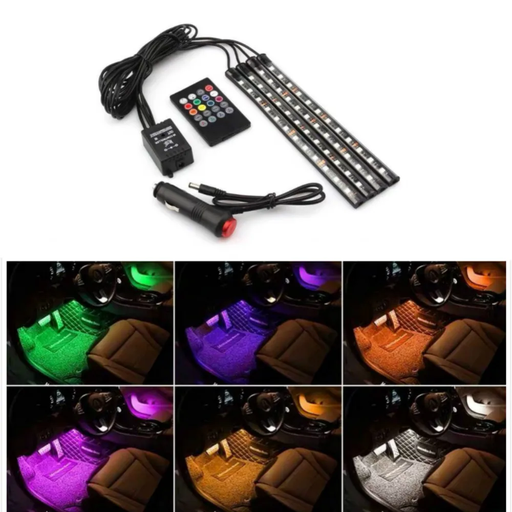 JURUS 4 шт. RGB гибкая светодиодная лента автомобильный светильник s комнатный