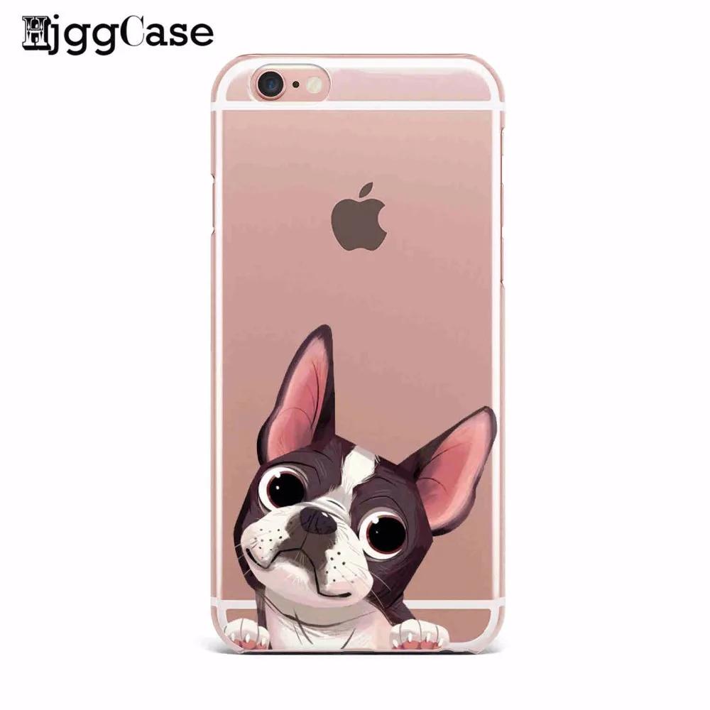Мягкий чехол для iPhone X 7 6 6S Plus 5 5S SE 8 с изображением милого Щенка Мопса кролика кота