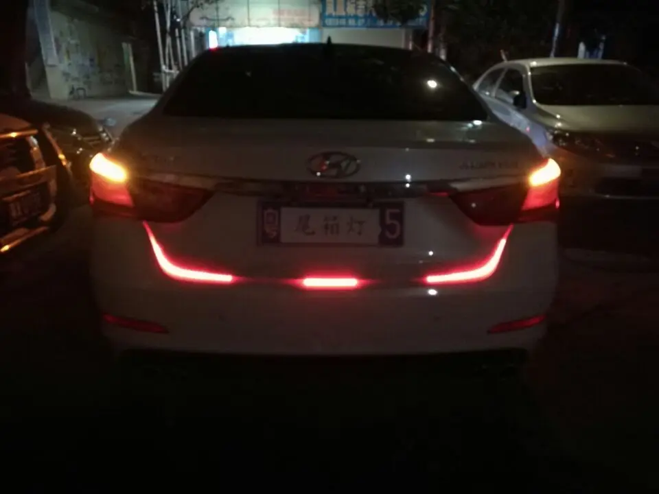 120CM Хвост светильник Функция багажник автомобиля стоп-сигнал поворота светильник лампа светодиодная бегущая строка сигнальный светильник Предупреждение светильник для hyundai solaris tucson i30
