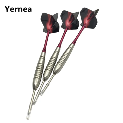 Дротика Yernea Professional s, новинка, 3 шт., стальной остроконечный Дротика s 22g, стандартный твердый стальной наконечник, Дротика, красная фотография, Дротика валы полета