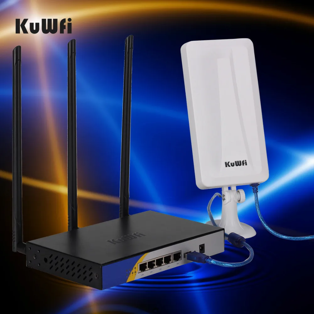KuWFi 300 Мбит/с высокой мощности OpenWRT предварительно загруженный беспроводной
