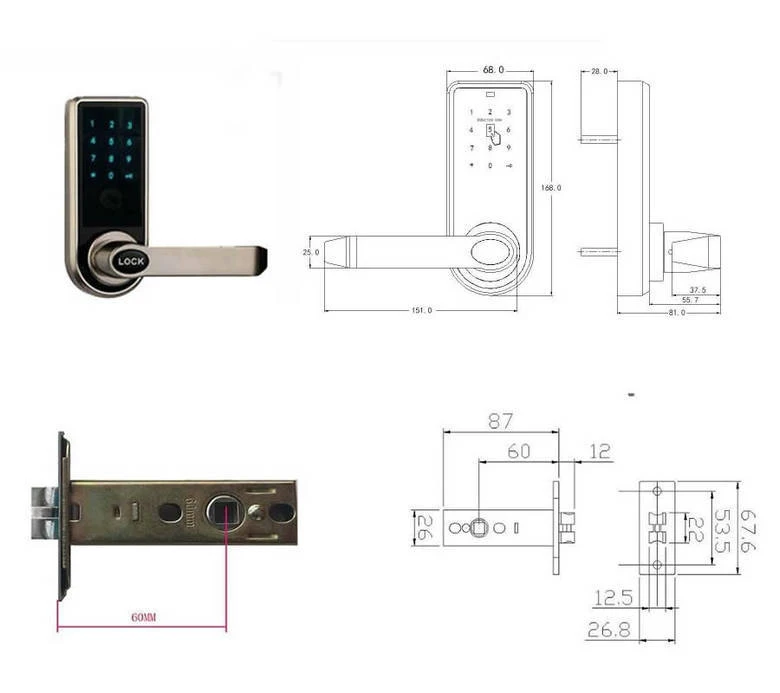 Электронный Пароль кнопка Ручка замка двери замок центральный Главная Спальня