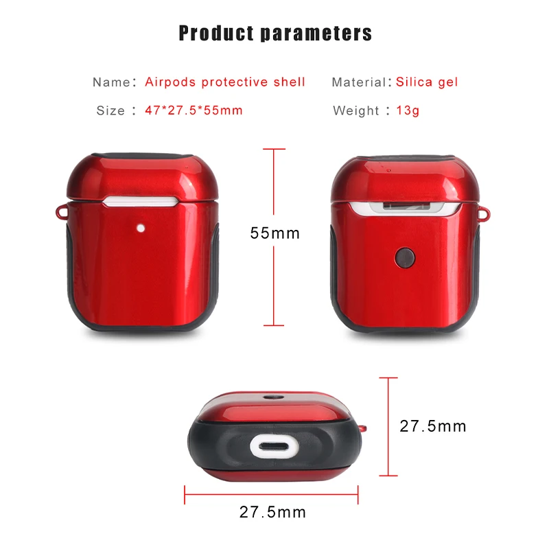 IKSNAIL для Airpods чехол с беспроводной Bluetooth чехол для наушников для Apple Air Pods чехол для наушников чехол для Airpods 2
