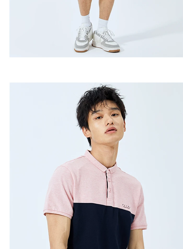 SEMIR, Мужская рубашка поло, лето, цвет, контрастная строчка, тренд, мужская рубашка поло с буквенным принтом, Студенческая рубашка поло