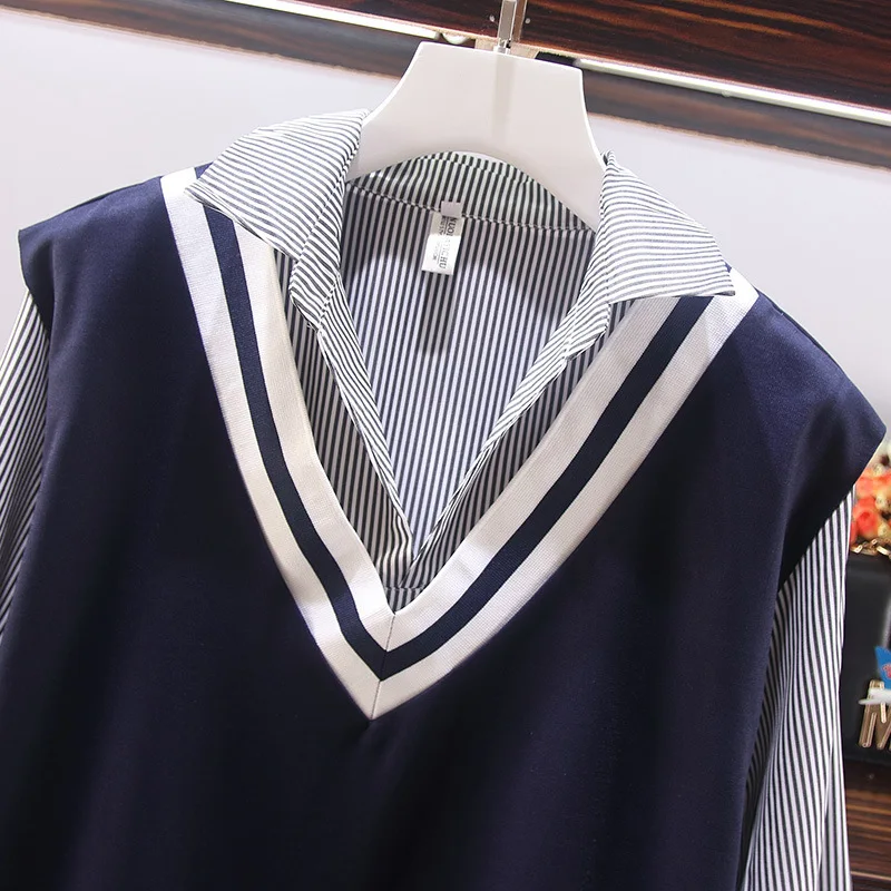 3xl 4xl plu Размер женские блузки и топы в Корейском стиле Длинные рукава v образным