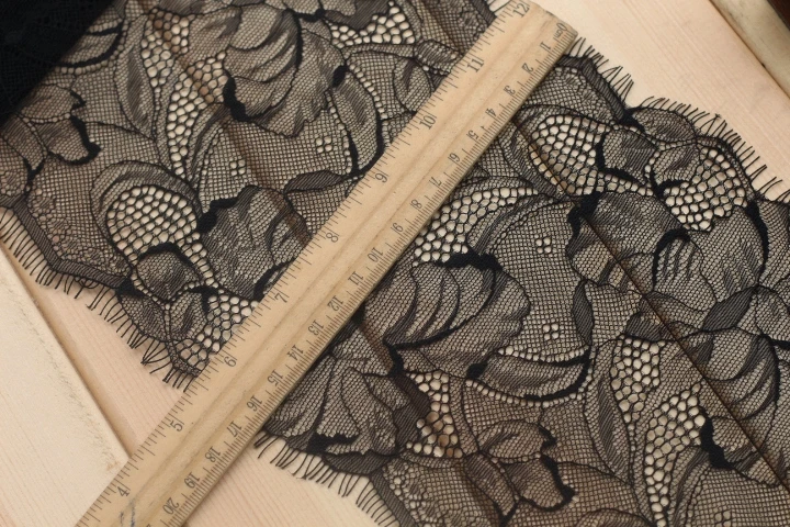 6 M/lot Latest african swiss lace fabrics Off black white color hollow out eyelash material NEW!!! fabric bride | Дом и сад