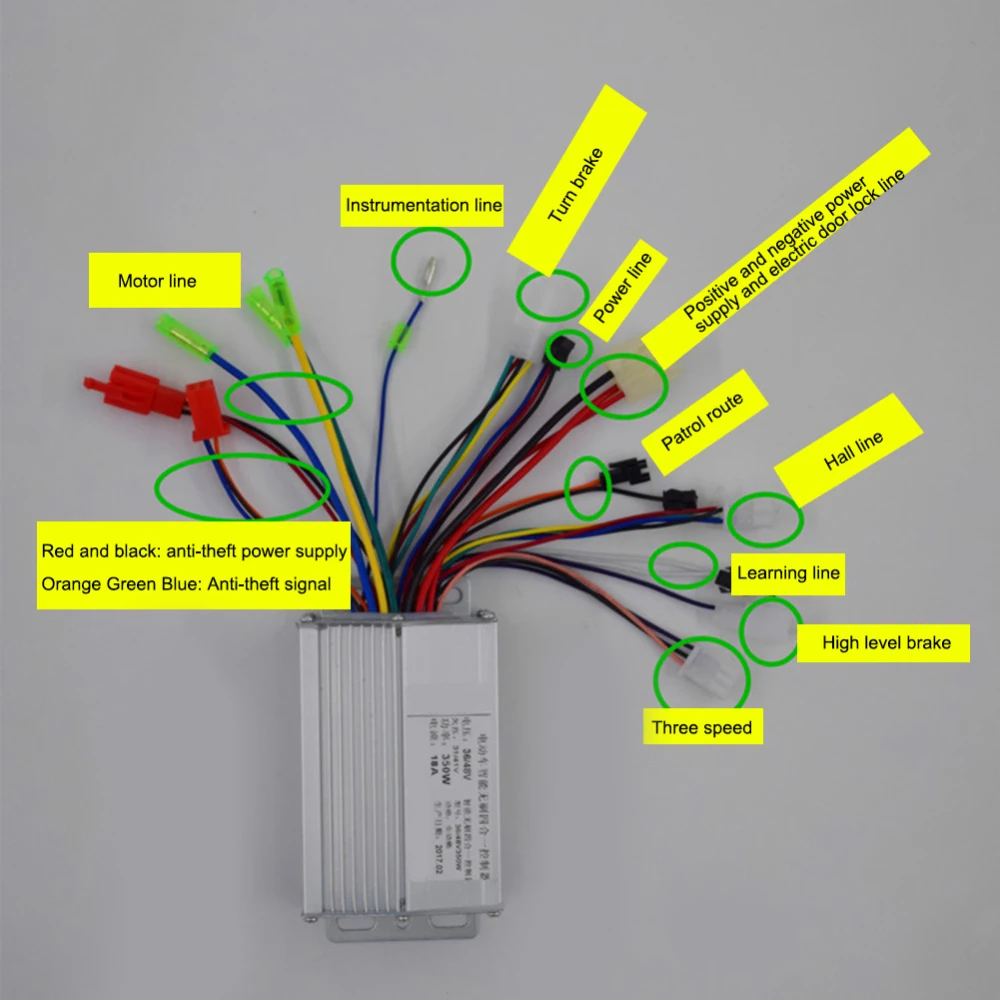

36 v/48 v 350 w Bicicletta Elettrica E-bike Scooter Brushless DC Motor Controller