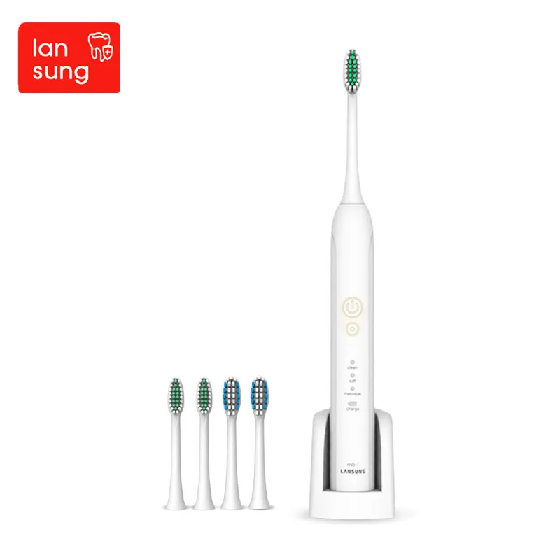 

Lansung Electric Toothbrushes Rechargeable Wireless Charger Sonic Toothbrush Ultrasonic Electric Tooth Brush 3 Heads