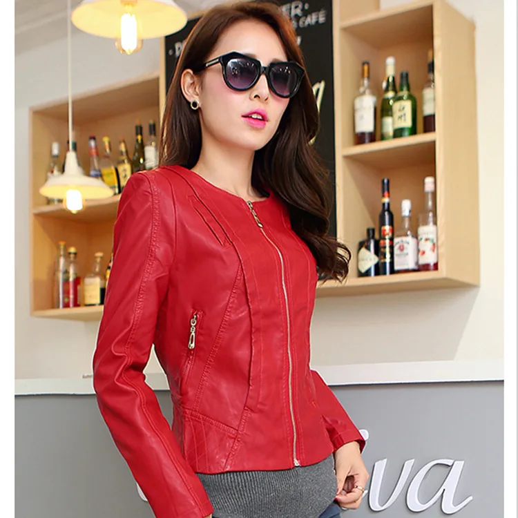 Женские Мотоциклетные Куртки и блейзеры облегающие куртки из искусственной кожи