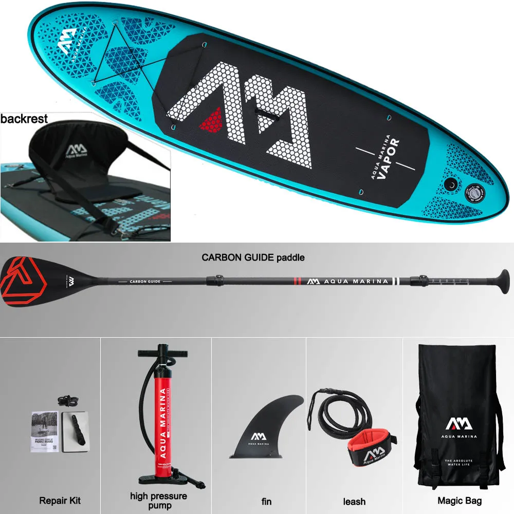 set F Доска для серфинга 300*76*12 см sup pad AQUA MARINA VAPOR надувная SUP stand up весло доска Рыбалка каяк надувной поводок сиденье - Цвет: set F