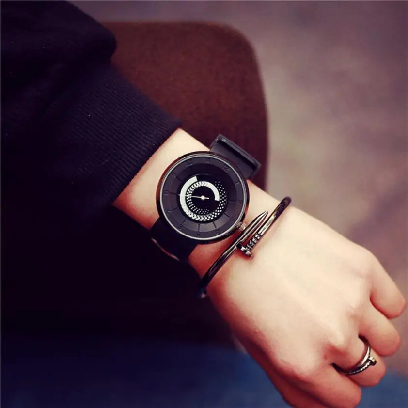 Модные мужские и женские часы с силиконовым ремешком наручные повседневные