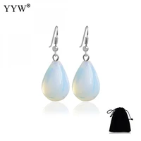 new fashion opal earrings teardrop sea opal stone drop earring sample jewelry for women gift