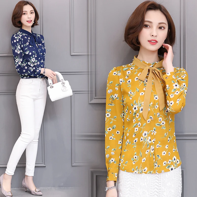 Blusas Femininas 2017 Весенняя Мода Кружева Цветочные Печати Топы Новый Корейской Версии