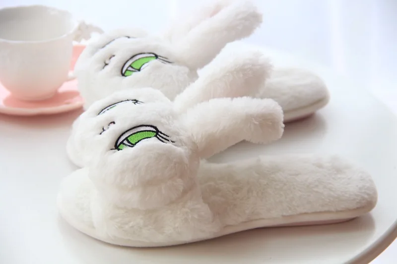 HUANQIU Autumn And Winter Plush Slippers Cartoon Home Cotton Slippers Elk Off-the-slip Slippers wyq96