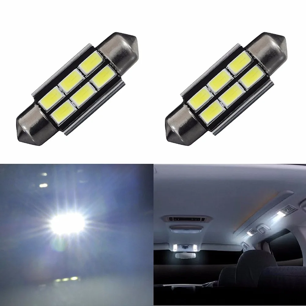 

AGLINT 2 шт. C5W гирлянда 36 мм Светодиодная лампа CANBUS без ошибок 5730 SMD 6 чипов светодиодная внутренняя автомобильная лампа для освещения комнаты б...