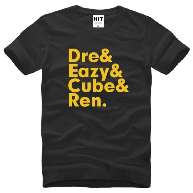 NWA N.W.A. Члены Eazy E куб Рен Dre футболка Для мужчин в стиле хип хоп короткий рукав