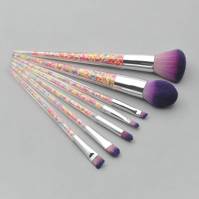 7 шт. блестящие хрустальные кисти для макияжа розовые шарики Пудра Тени век